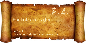 Perlstein Lajos névjegykártya
